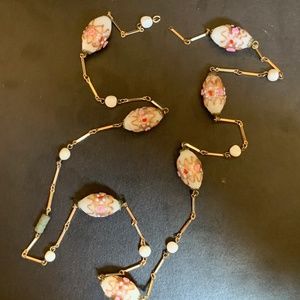 Venetian Murano Wedding Cake Glass Bead Necklace